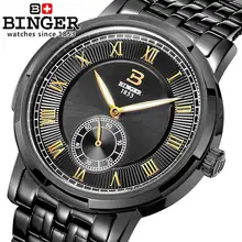 Suisse Hommes Montre Automatique Mécanique Binger Marque De Luxe Étanche Hommes Montre-Bracelet de Montres Mâle or Saphir B5037