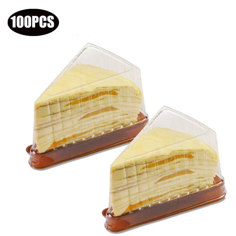 

100PCS Transparent plastic cupcake boxes wedding ramadan cookie container gold cake boxs for gift packaging Resealable Lids box
