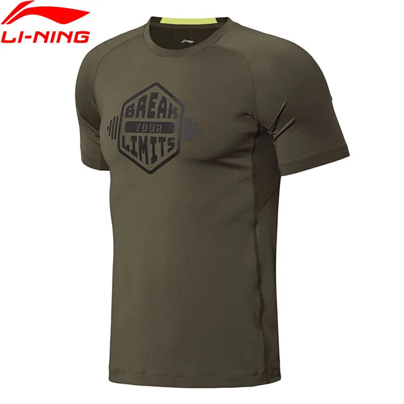 

Li-Ning Men Training T-shirt 87% Polyester 13% Spandex Slim Fit Comfort LiNing Sports T-Shirts Breathable Tee ATSN027 MTS2740