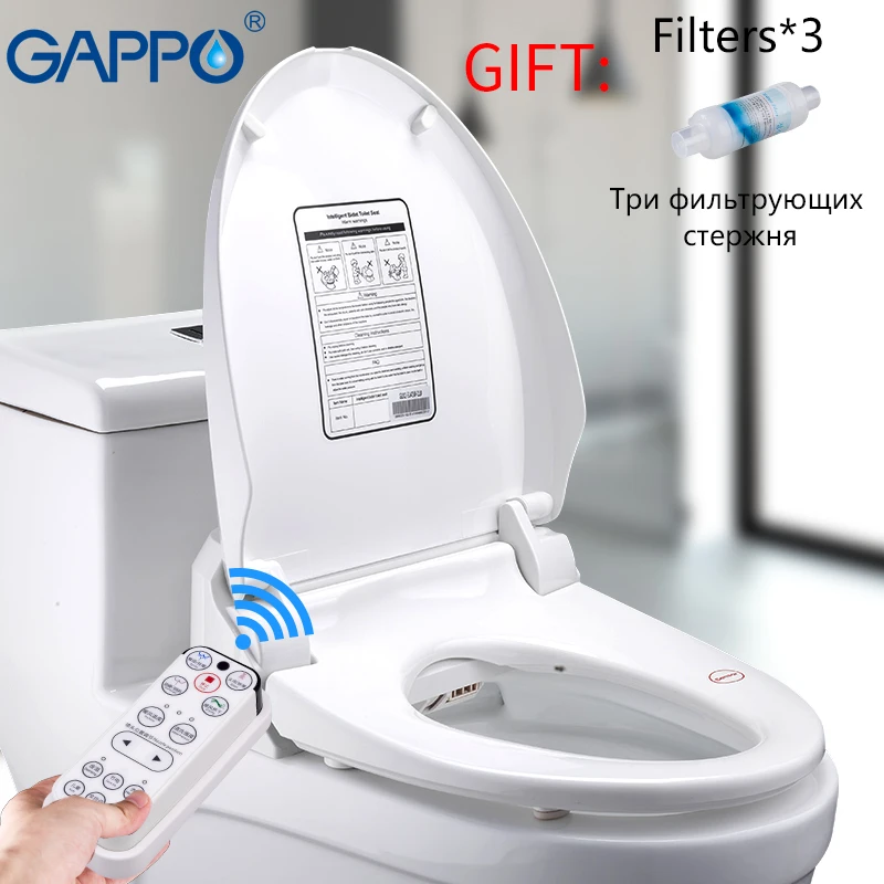 

GAPPO Smart Toilet Seats Remote Control Intelligent Bidet Sprayer Led Light Cover Toilet Washlet Elongate Toilet Heating Lid