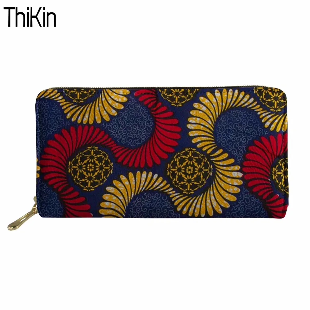 Thikin Women Wallet Men Purse African Coin Purses&Holders for Ladies Rfid PU Leather Wallets ...