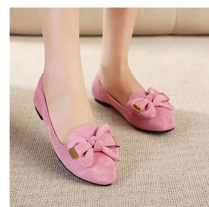 Женские блестящие туфли с бантиком на квадратном каблуке размера плюс(34-44), женские туфли из флока с острым носком на плоской подошве, обувь на тонкой платформе красного, синего, розового, черного цвета - Цвет: pink