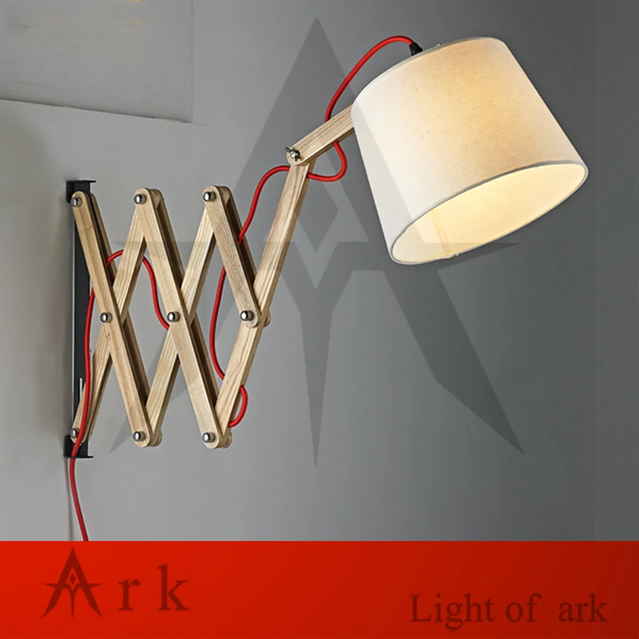 ark light Modern Wooden fold Wall Lamp Bedroom Light Luminaria