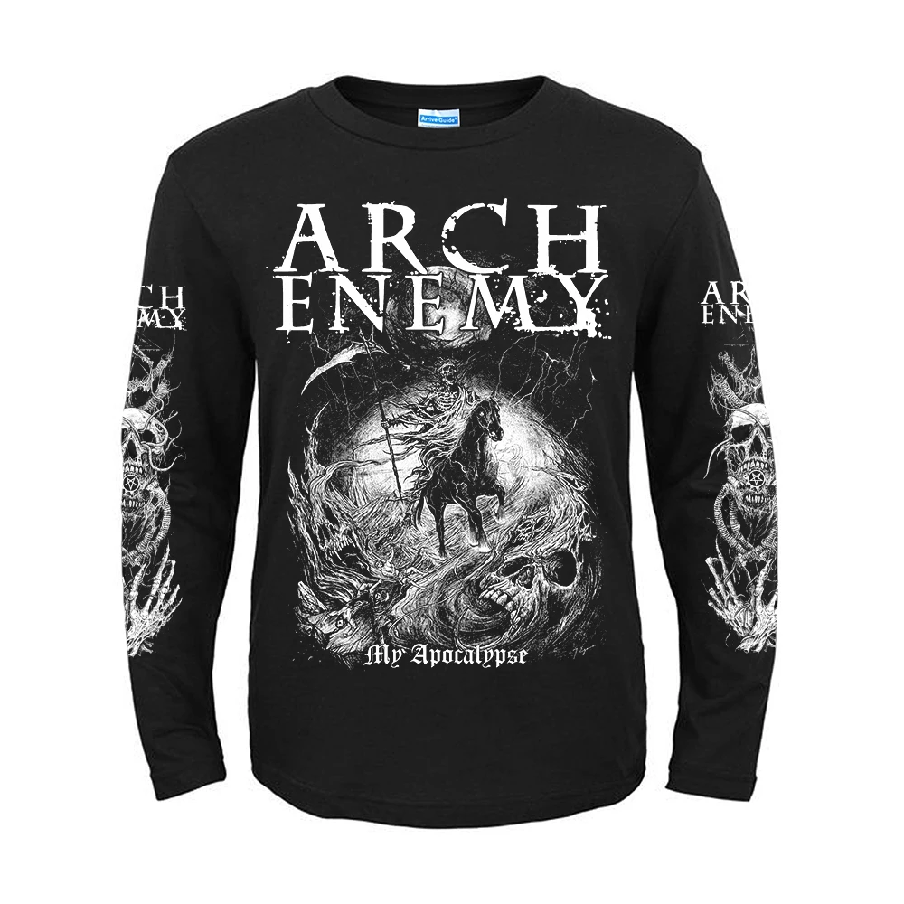 5 дизайнов, шведская группа, Arch Enemy, 3D, Череп, рыцарь, рок, бренд, для мужчин и женщин, полная рубашка с длинными рукавами, тяжелый металл, панк, иллюстрация, футболка