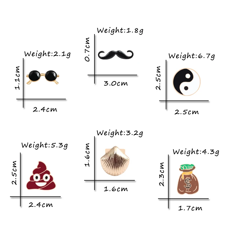 Винтажные сплетни Мужские булавки очки Усы Смешные броши аксессуары сумка для денег говно булавки эмаль джинсовый значок для рюкзака ювелирные изделия