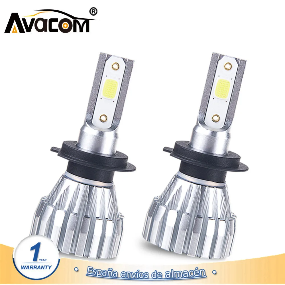 2Pcs Avacom LED H1 H4 Car Bulbs 4300K H7 H11 COB 6500K White 50W 5000Lm 12V 24V Mini Auto Headlight Lamps LED H4 Lampada