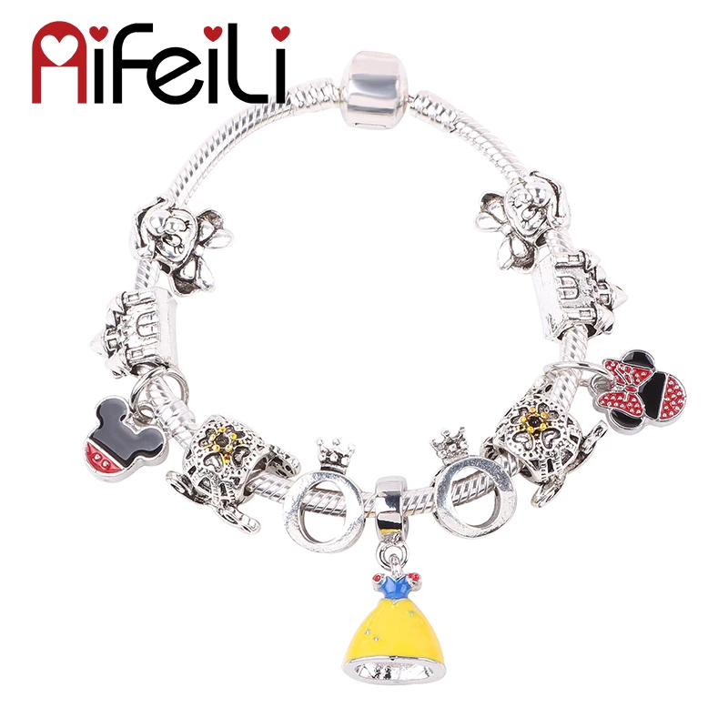 Микки Минни Тыква подвеска принцессы кулон серии DIY подходит для женщин браслеты детские изысканные очаровательные подарки