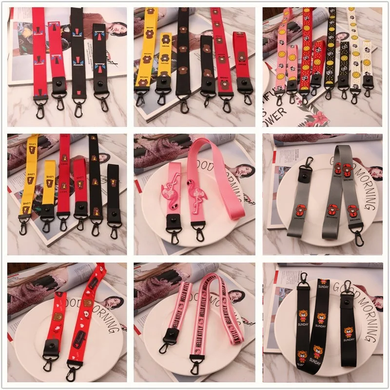 

Fashion Cartoon Neck Strap Nylon Lanyard for keys ID Card Gym Mobile Phone Straps USB badge holder DIY Hang Rope Long+Short