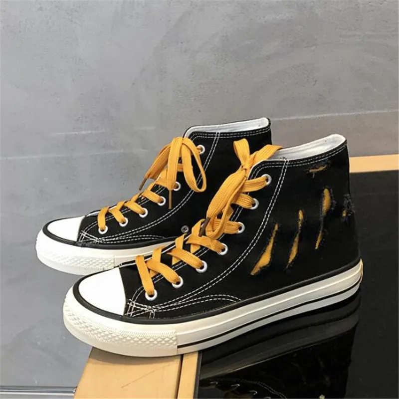 

New high-top shallow mouth classic hole men sneakers shoes men's canvas shoes fashion breathable casual male shoes