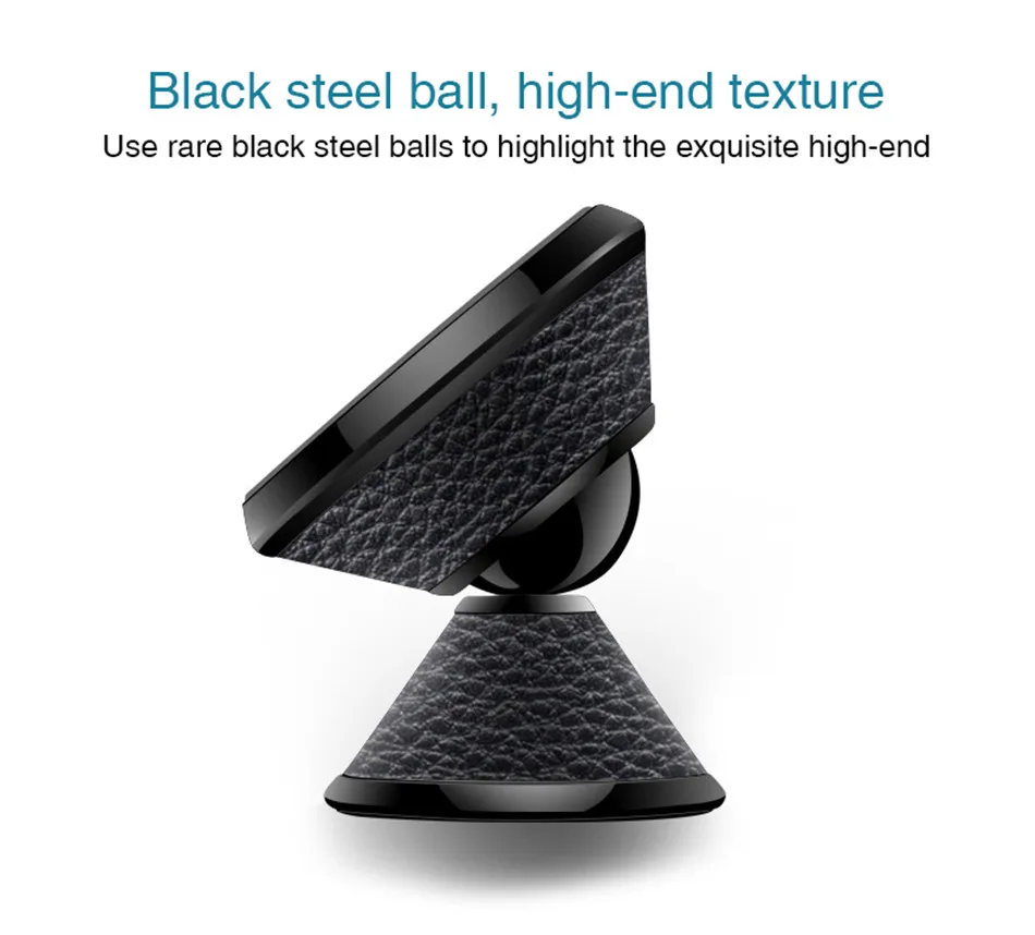 Universal Glowing Magnetic Car Phone Holder 360 Rotation GPS Leather Mini Mobile Phone Car Holder Stand For iphone X Samsung S9 (9)