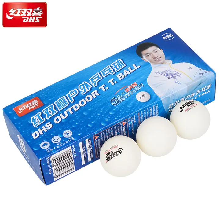 

20 Balls DHS OUTDOOR Table Tennis Balls (All Weather, Seamed ABS 40+ Balls) Plastic Ping Pong Balls