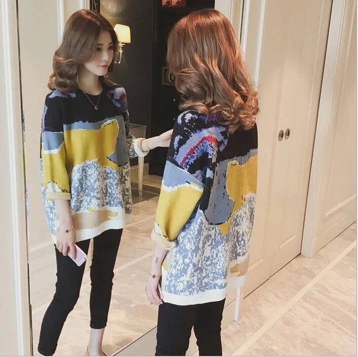 Одежда для беременных Весна и Осень корейский Цвет соответствия с длинными рукавами свитер A027