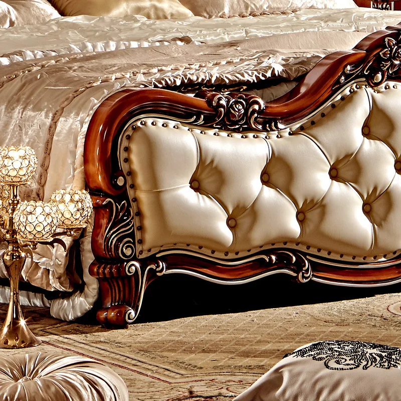 European Style Double Bedroom Set Wit Beside Table,dressing Table Set &4 Doors Wardrobe From Foshan Furniture