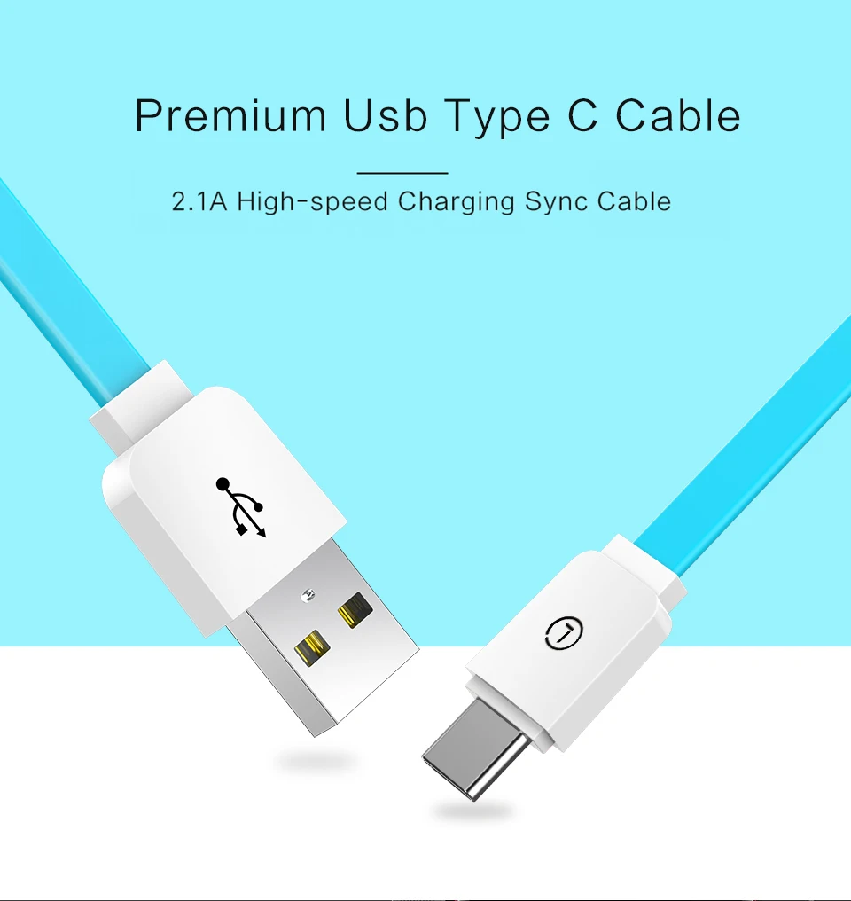 LINGCHEN USB C usb type C кабель для Galaxy S9 S8 Note 8 плоский USB-C type-C зарядный кабель для Xiaomi 6 Mi5 huawei P10 P9 Oneplus 3