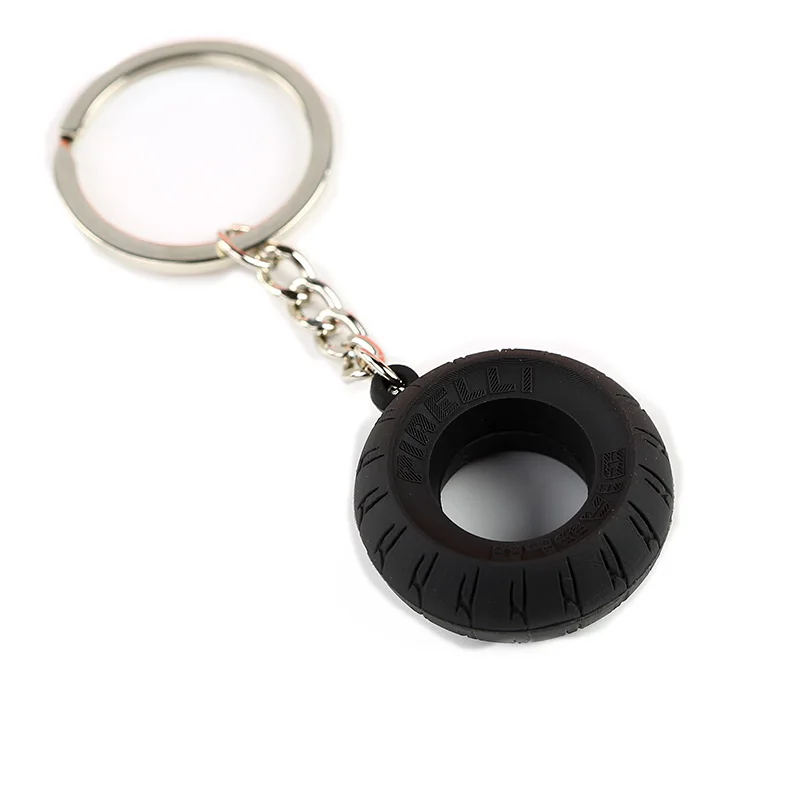 Fashion Rubber Motorcycle Bike Tire Tyre Shaped Keychain Keyring
