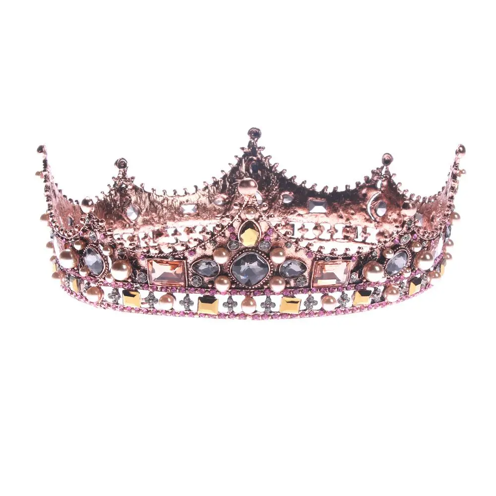 

Chic Pink Pearl Beads Crystal Headband Hairband Elastic Hair Head Band For Girls