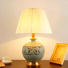 Цзиндэчжэнь Винтажный стиль китайский фарфор Керамические настольные лампы для прикроватной тумбочки Настольная лампа Современная