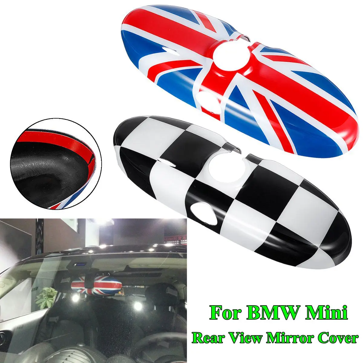 Car Rear Abs Union Jack Rearview Mirror Cover Decoration