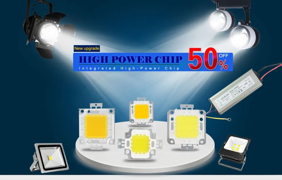 Высокая мощность 10 Вт 20 Вт 30 Вт 50 Вт 100 Вт светодиодные лампы чипы со светодиодным блоком питания для Светодиодный прожектор светильник DIY In W WW светильник ing 1 комплект