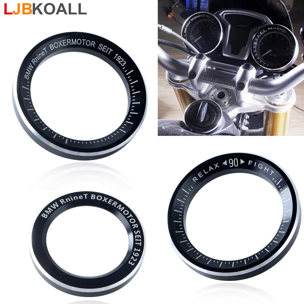 

LJBKOALL 3Pcs Black Motorcycle Instrument Cluster Speedo Tachometer Tacho Rings Cover For BMW R NINE T R1200R 2014 2015 2016 New