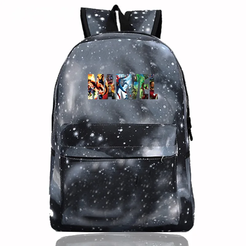 Многоцветная школьная сумка с надписью Marvel и Мстителями для мальчиков и девочек, женский рюкзак, школьные сумки для подростков, холщовые мужские школьные рюкзаки - Цвет: 675-19