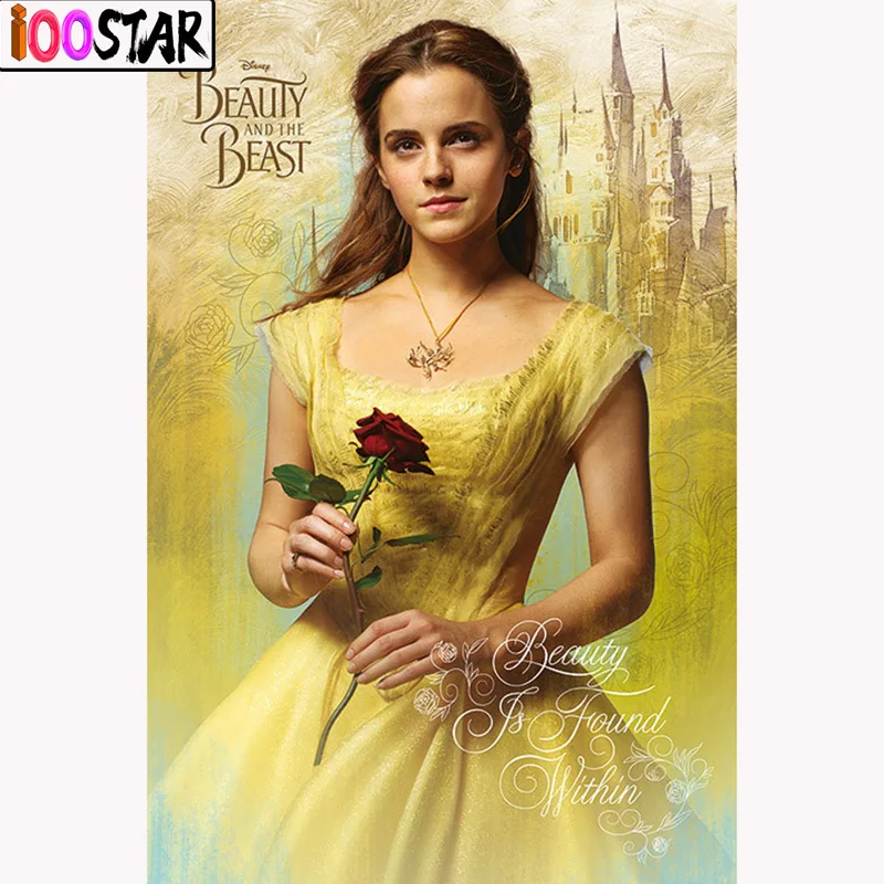 5D Diy Diamond drawing Beauty and the Beast Belle Princess full square/round Mosaic Rhinestone Embroidery cross stitch | Дом и сад