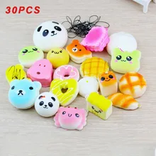 Vitoki 30 шт/лот супер милый Сжимаемый хлеб игрушечный торт медленно поднимающийся Анти Стресс восхитительный эластичный крем ароматизированный ремешок случайный стиль