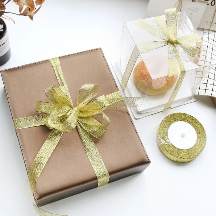 

22.8M Gold/Sliver Flower Wrapping Packaging Gift Ribbon Bow DIY Florist Bouquet Hemp Ribbo Gift Boxes Packaging Decoration
