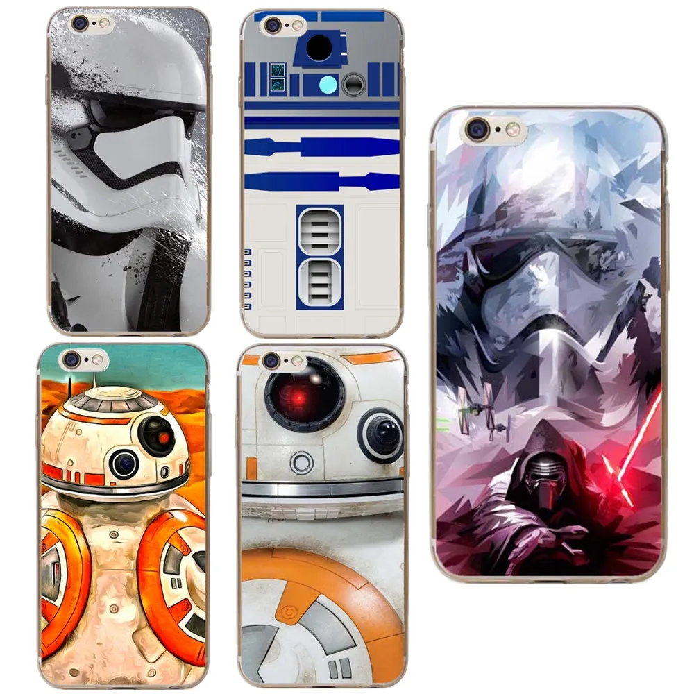 

Star Wars The Force Awakens Bb-8 Droid Robot R2D2 Hard Phone Case Cover For iphone 7 7Plus 5 5S SE 6s Plus 8 8Plus X