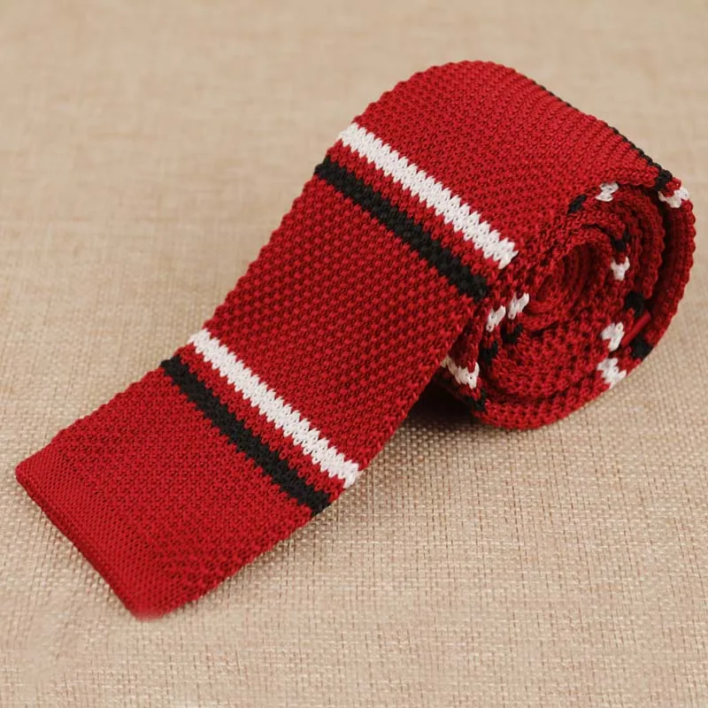 Mantieqingway 6 см мужские вязаные галстуки, галстук для свадьбы, Модный повседневный тонкий узкий галстук, классические мужские полосатые вязаные галстуки на шею - Цвет: 015