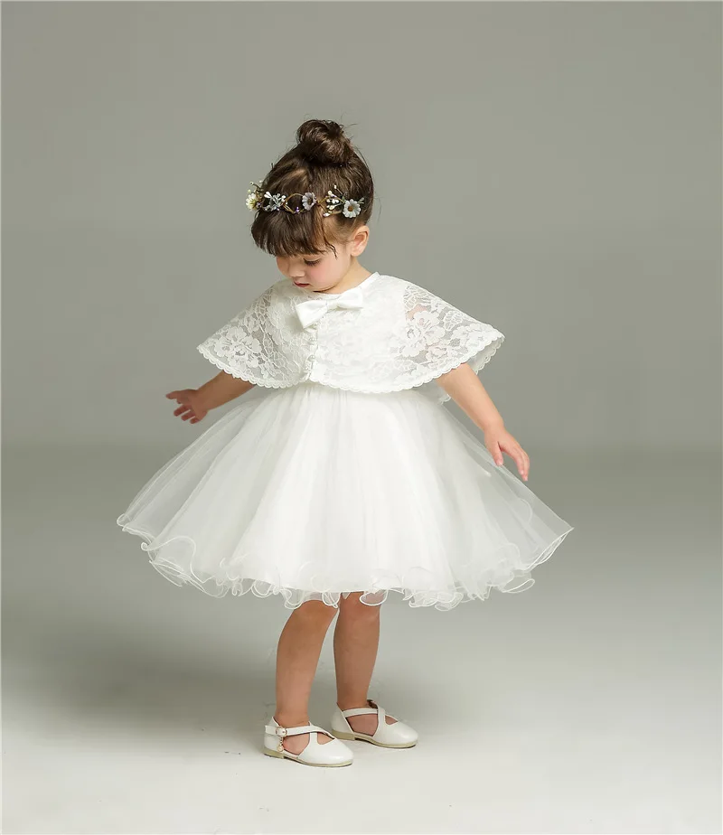 Элегантная одежда для маленьких девочек, милое платье для новорожденных, детские платья на крестины, белая кружевная одежда для маленьких девочек, милое платье-пачка принцессы, Y102