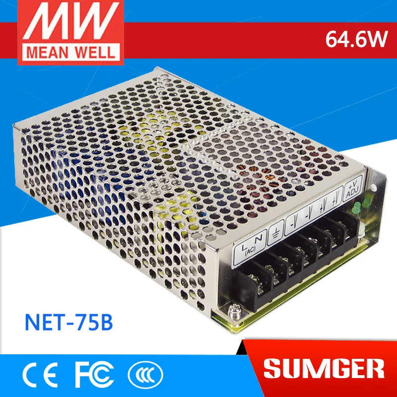 

[Freeshiping 1Pcs] MEAN WELL original NET-75B meanwell NET-75 64.6W Triple Output Switching Power Supply