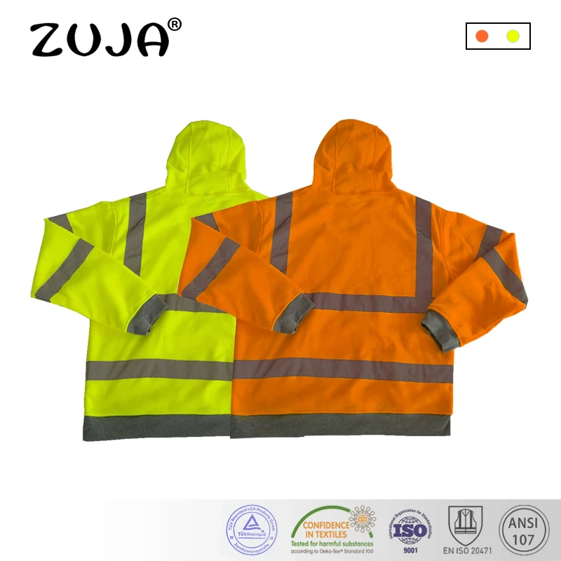 

High Vis Fleece Visibility Safety Jumper Hi Viz Work Coat Yellow