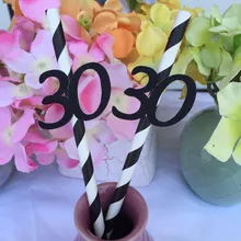 Грязные 30 взрослых счастливый 30th на день рождения вечерние украшения Бумага соломы Декор полосатый трубочки