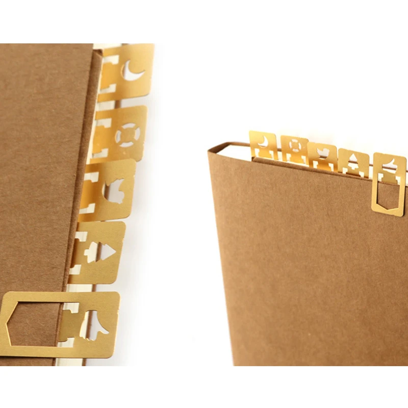 Copper Index Bookmarks Clip 12 pcs Travelers Notebook Notes Accessories Number Index Bookmarks Clip File Office Accessories