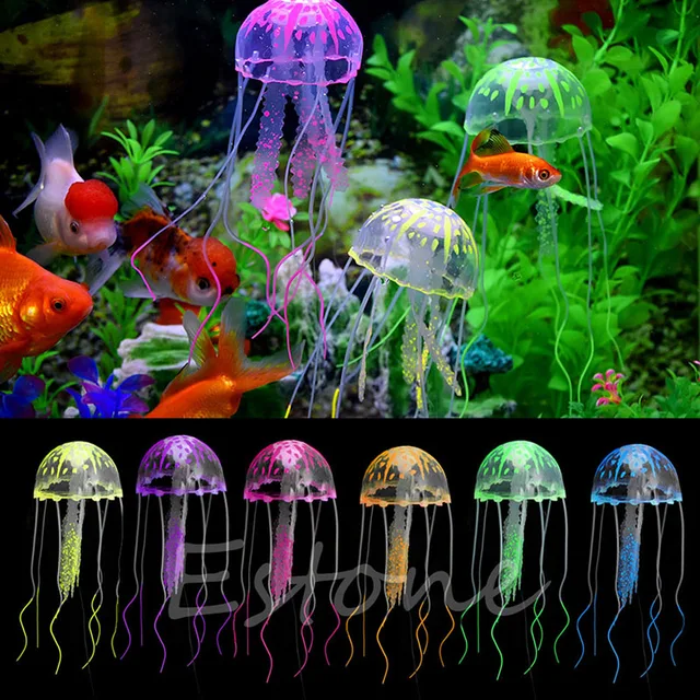 decor jellyfish aquarium decoration artificial glowing effect fish