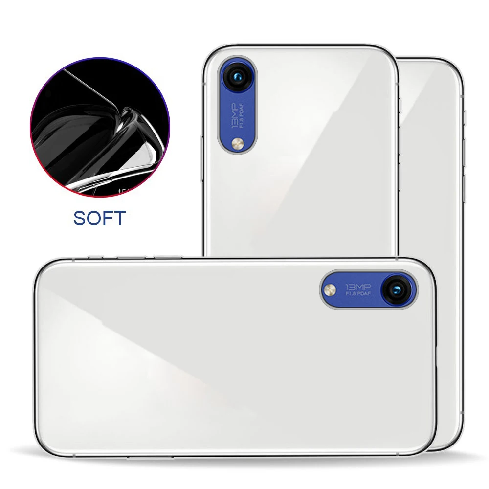 Чехол для Huawei Honor8A без отпечатков пальцев мягкий пластиковый прозрачный Простой