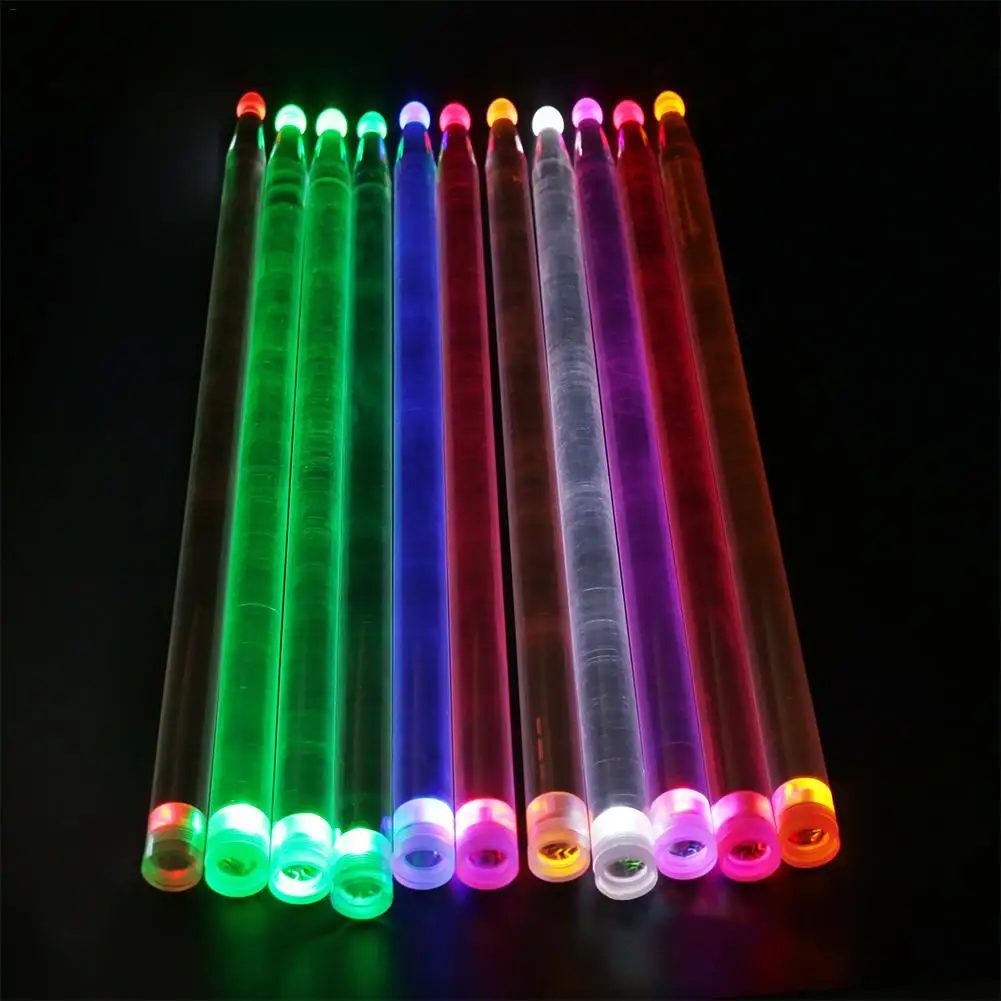 New 5A Acrylic Drum Stick Bright LED Light Up Drumsticks Luminous In