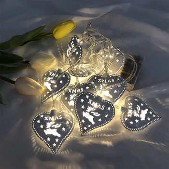 

1.5M 10Leds Heart Shaped Light String Xmas Letters Hollow wedding party Garland New year christmas decorations for home