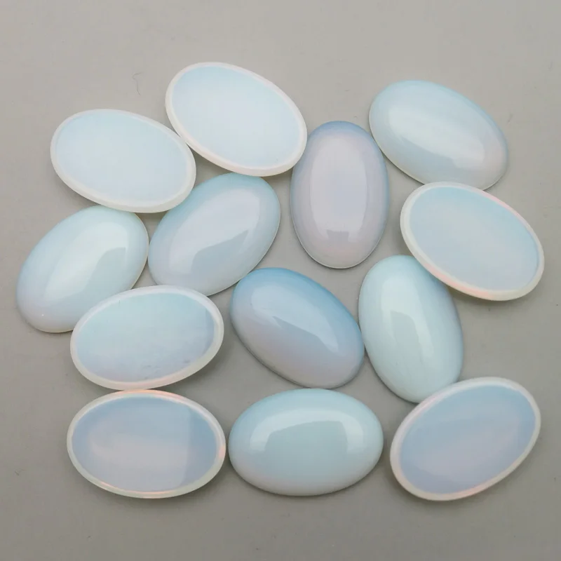 Wholesale fashion opal stone beads charms 20x30mm Oval CAB CABOCHON opalite no hole beads 12pcs/lot Free shipping