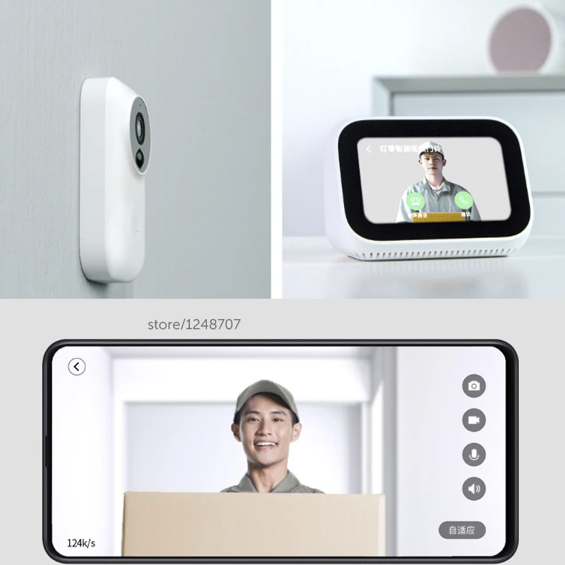 Xiaomi Mijia Doorbell AI Face Identification 720P IR Two Way Audio Video Motion Detection SMS Push Intercom Free Cloud Storage