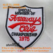 Нашивки Чемпион Корабль 1975 бренд логотип вышитые гладильная одежда Железный патч значок на заказ аппликация оптом 20058