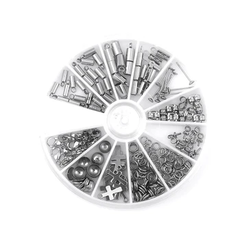 

218pc/Box Stainless Steel Open Circle Lobster Buckle Necklace Head Earplugs Pendant For DIY Jewelry Making 10x3-4mm Accessories