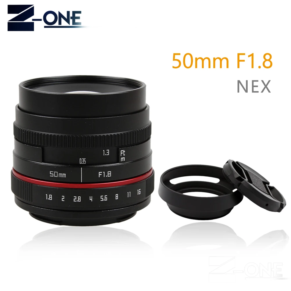 Новый объектив камеры 50 мм f/1 8 APS-C F1.8 для SONY E Mount A6500 A6300 A6100 A6000 NEX-7 NEX-6 NEX Series |