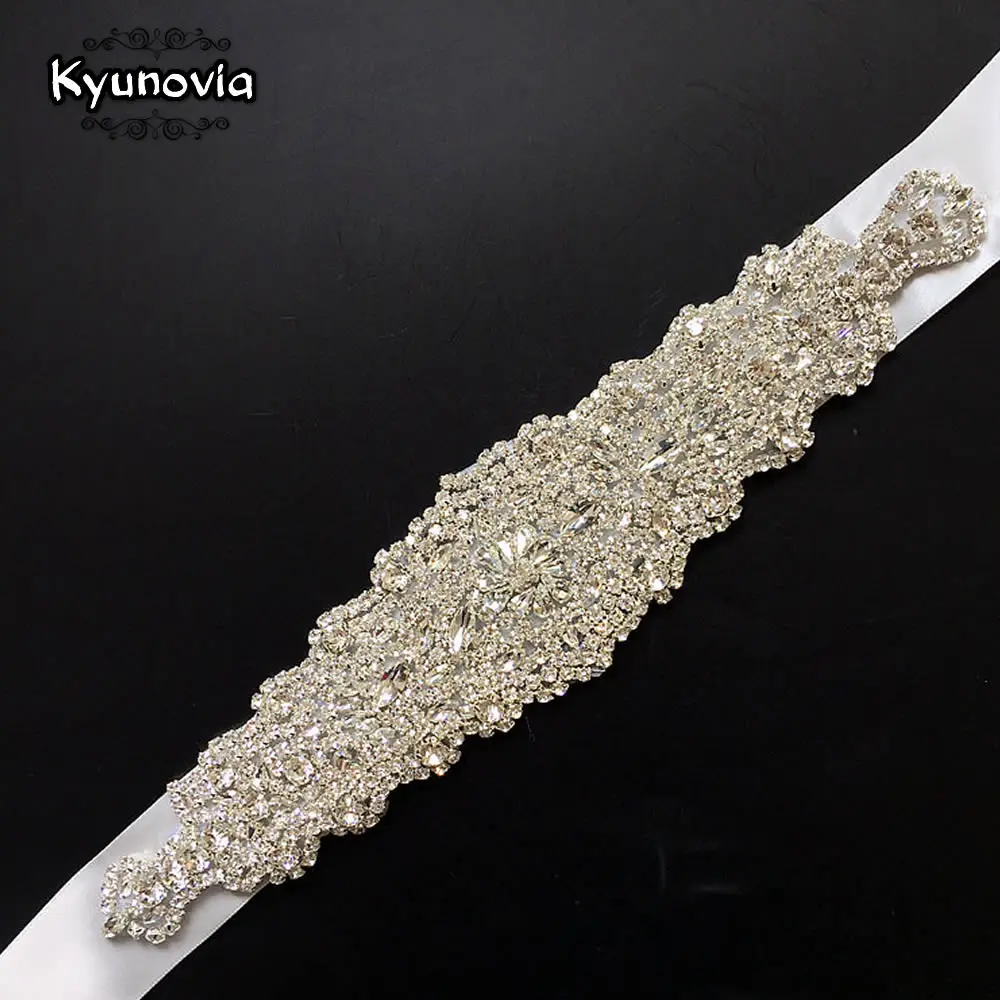 Женский атласный пояс со стразами Kyunovia вечерние атласные свадебные пояса для