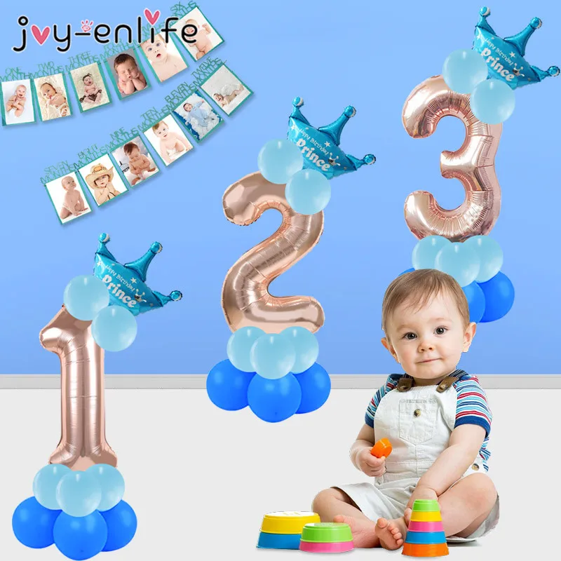 JOY-ENLIFE 1 2 3 4 5 6 7 8 9 розовое золото номер Фольга шары цифровой баллон гелия День рождения шаре для взрослых Globos