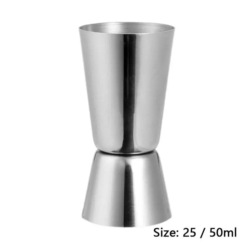 1Pcs 25/50ml Stainless Steel Bar Wine Cocktail Shaker Jigger Single Double Shot Drink Mixer Wine Pourers Measurer Cup Bar Tools