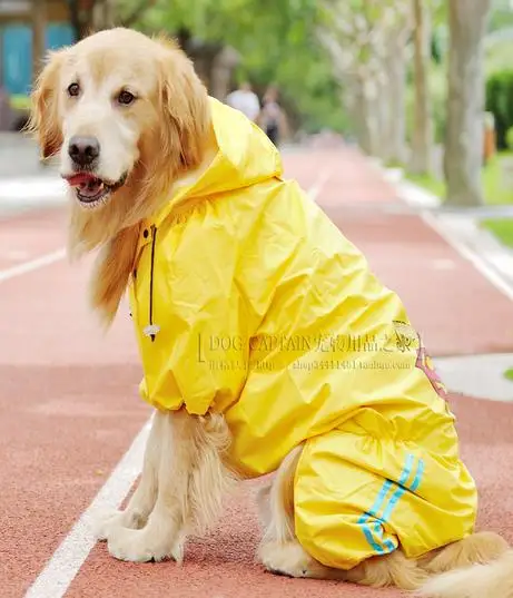 Плащ для больших собак с суперменом, водонепроницаемая одежда для домашних животных, непромокаемый комбинезон для больших собак, золотой ретривер - Цвет: Цвет: желтый