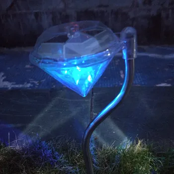 

YIYANG 4pcs Diamond Shape Solar Power Panel Garden Stake Lights Waterproof Lawn Landscape Pathway Christmas Night Lamp White RGB