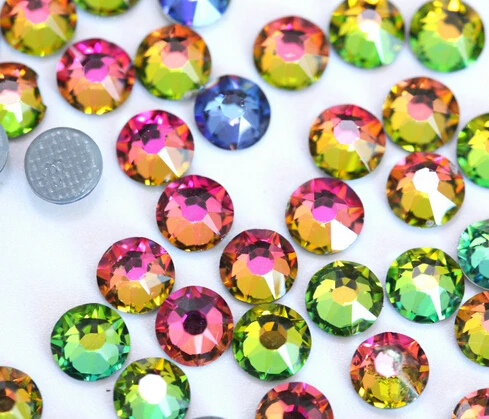 

AAAA+Quality Rainbow Color DMC HotFix Rhinestones ss6 ss10 ss16 ss20 ss30 Iron On Flatback Hot Fix Rhinestones For Luxury Dress